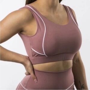 Buffbunny Nirvana Mauve with White Piping Sports Bra